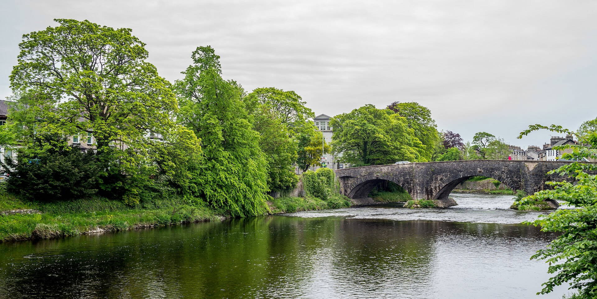 A view down the River Kent passing through Kendal